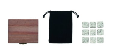 Logotrade logo dāvanas foto: 9 akmeņu ledus kubiņu komplekts kastītē