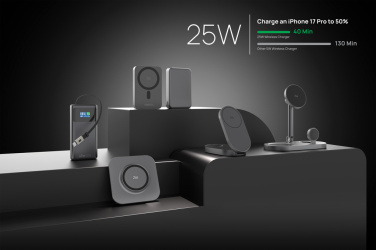 Logotrade dāvanas foto: Quantum RCS īpaši ātra 10 000 mAh magnētiska 25 W pārnēsājamā baterija