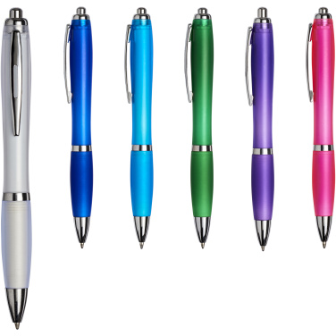 Логотрейд pекламные продукты картинка: Curvy ballpoint pen with frosted barrel and grip