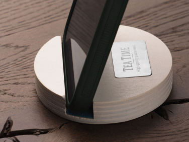 Лого трейд бизнес-подарки фото: Деревянная подставка для телефона 1833121