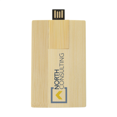 Логотрейд pекламные подарки картинка: Кредитная карта USB Bamboo 64 ГБ