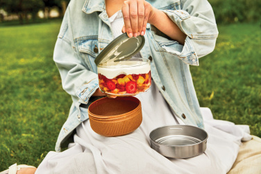 Лого трейд бизнес-подарки фото: Стеклянная миска для обеда Black+Blum 750 мл