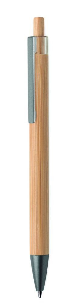 Логотрейд pекламные cувениры картинка: Push button bamboo pen