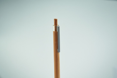Логотрейд pекламные подарки картинка: Push button bamboo pen