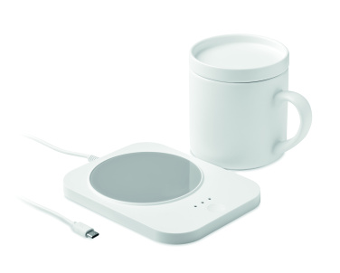 Логотрейд pекламные подарки картинка: Wireless charger mug warmer set