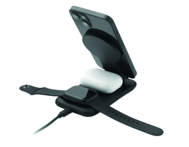 Логотрейд pекламные cувениры картинка: 3 in 1 wireless charger 15W