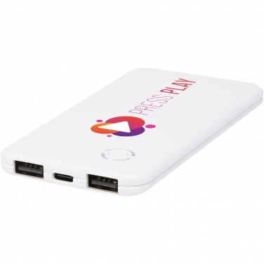 Logotrade profilprodukter bild: Slender 4 000 mAh tunn dubbel powerbank