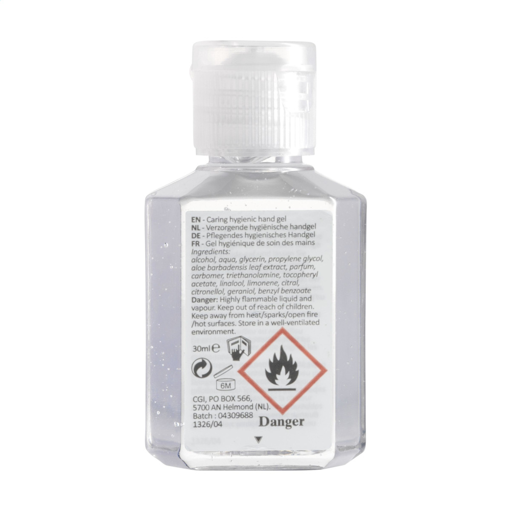 Logotrade reklamprodukter bild: Caring Hygienic Hand Gel 30 ml