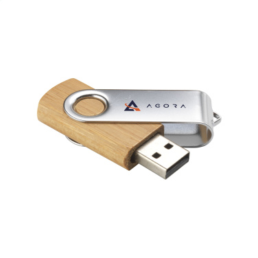 Logotrade profilprodukter bild: USB Twist Bamboo 64 GB