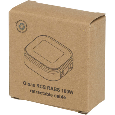 Logotrade presentreklam bild: Gloas 5-i-1 utdragbar datasynkroniseringskabel och 100 W snabbladdningskabel av återvunnet material med verktygssats för smartphone
