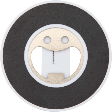 Logotrade profilprodukter bild: Ain magnetiskt telefonställ av återvunnen plast med flasköppnare